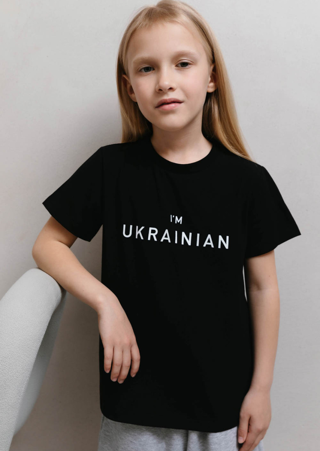 Children's black T-shirt "I`m Ukrainian" 